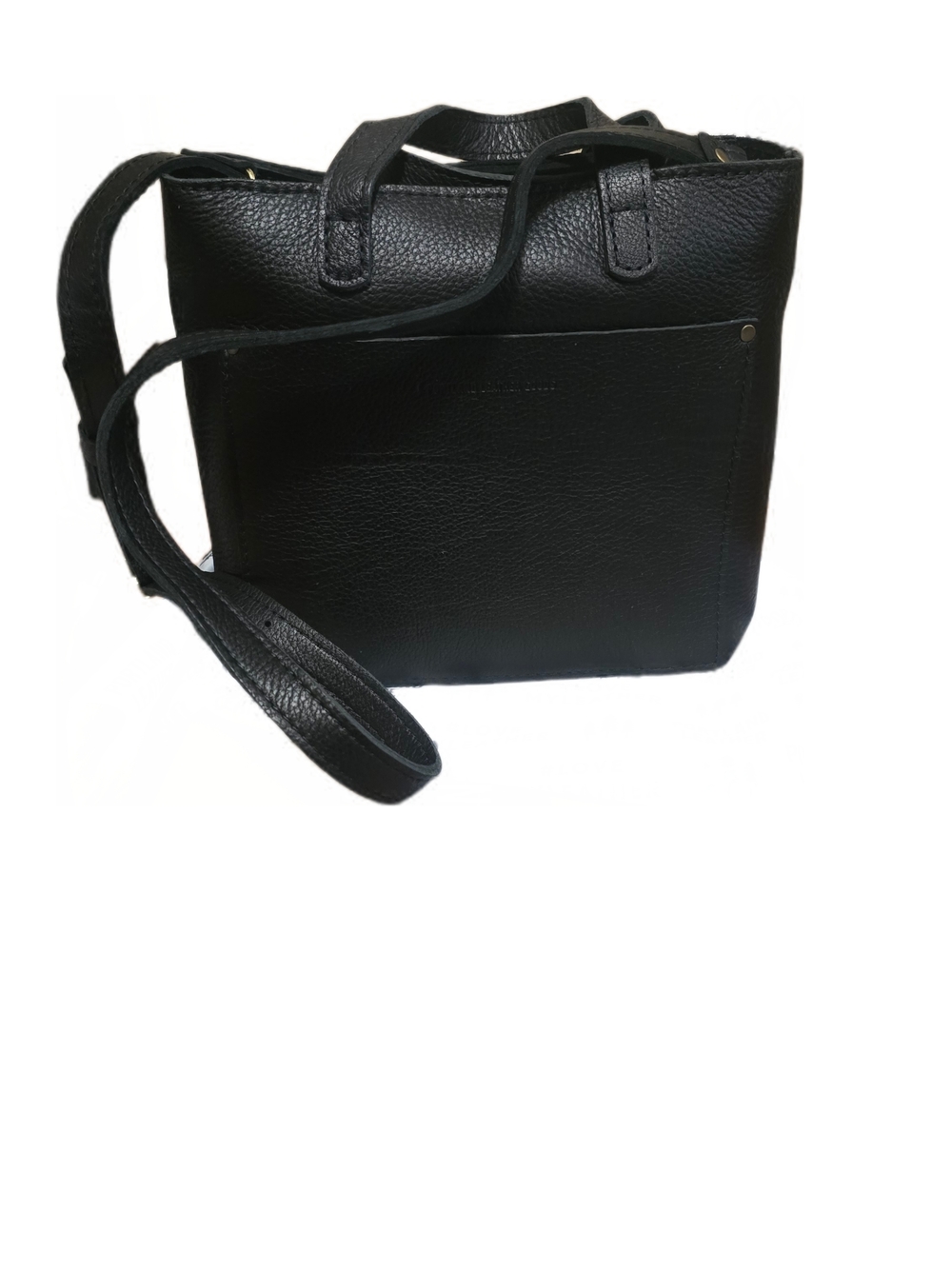 Portland Leather Black  Crossbody Tote